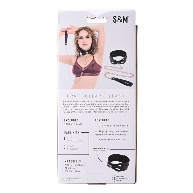 Sex & mischief - brat collar & leash -  box back view | Flirtybay.com.au